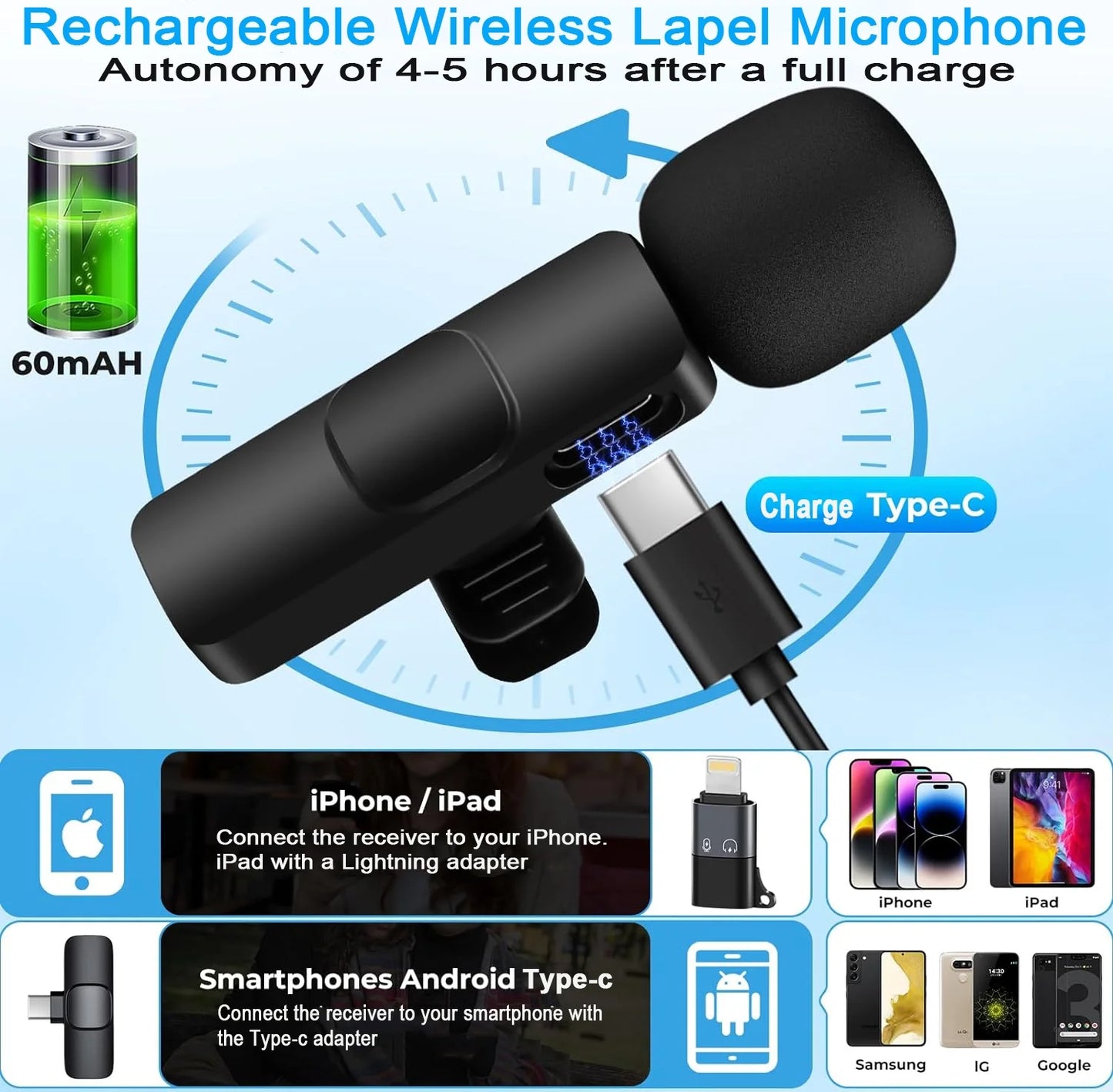 Wireless Lavalier Microphone for Phone